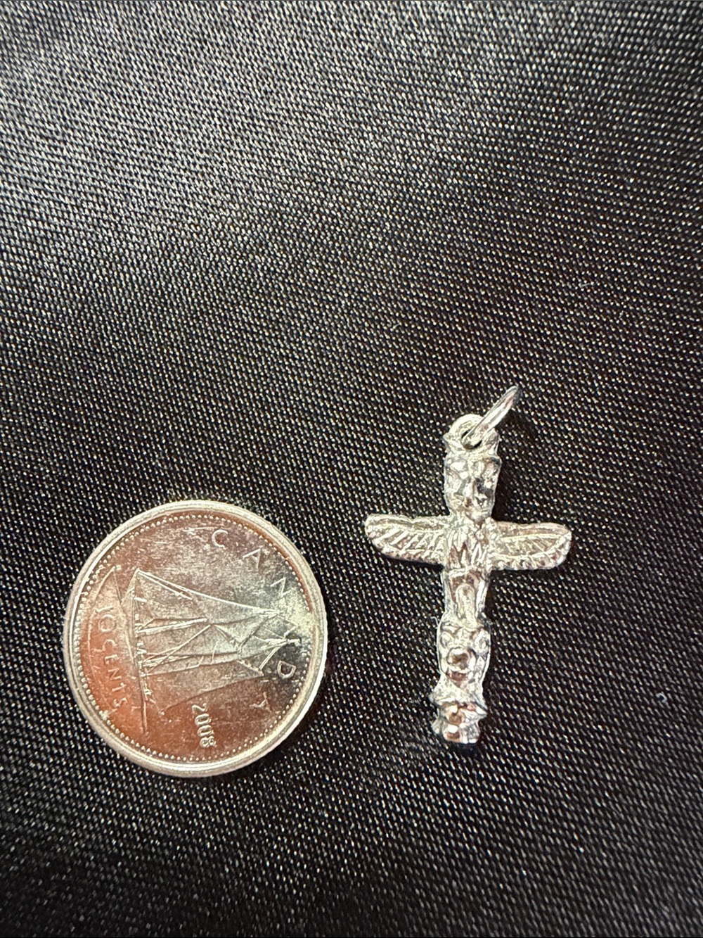Vintage 925 Sterling Silver Totem Pole Charm Pendant